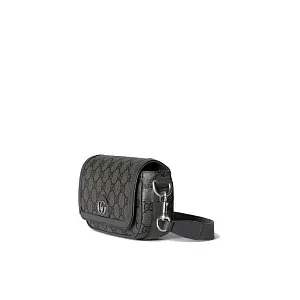 Gucci Мини-сумка на плечо Ophidia Grey / Black - фото 2