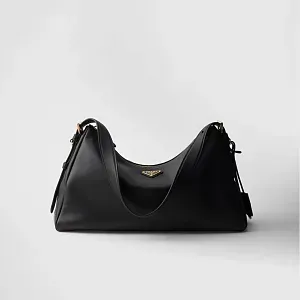 Prada Сумка на плечо Aimee Large из кожи Black - фото 1