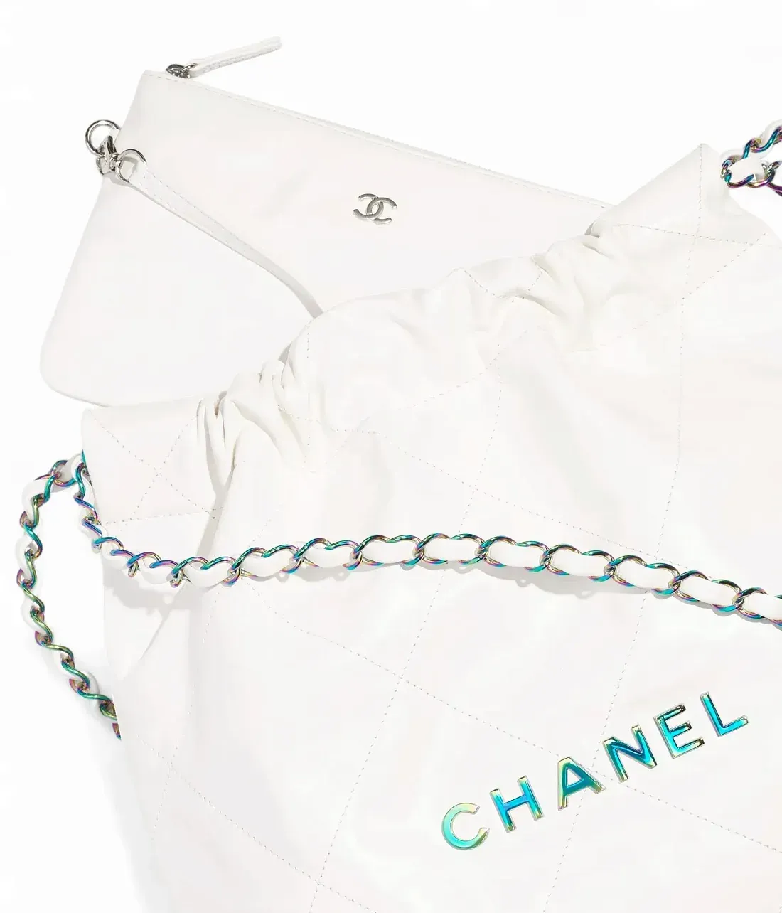 Chanel Сумка Mini 22 Blanc Rainbow Metal - фото 3
