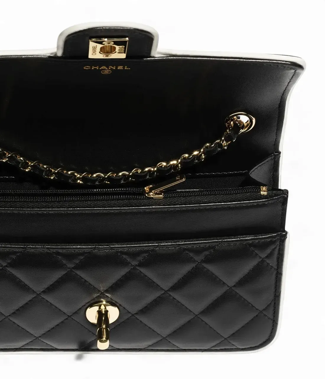 Chanel Кошелек с цепью Black and White - фото 3