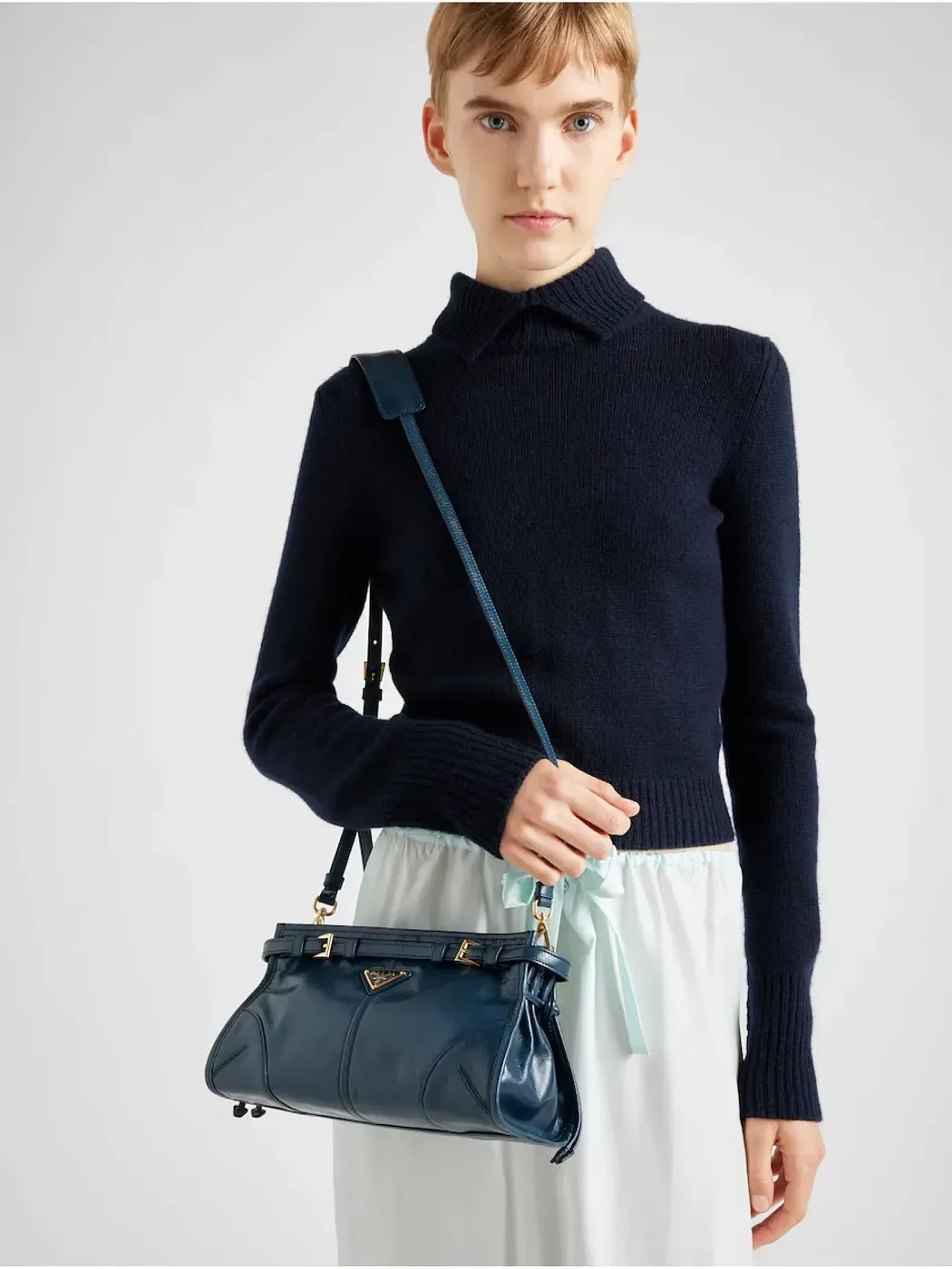 Prada Маленькая кожаная сумка через плечо Denim - фото 2