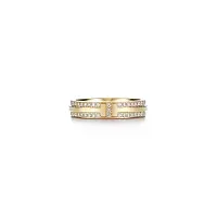 Tiffany & Co. Кольцо T Narrow Diamond Pave Ring Yellow Gold - фото 1