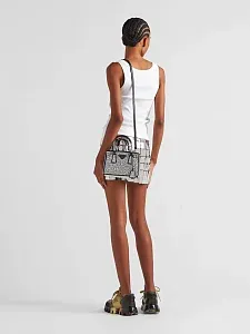 Prada Мини-сумка Galleria из атласа с кристаллами Metal - фото 8