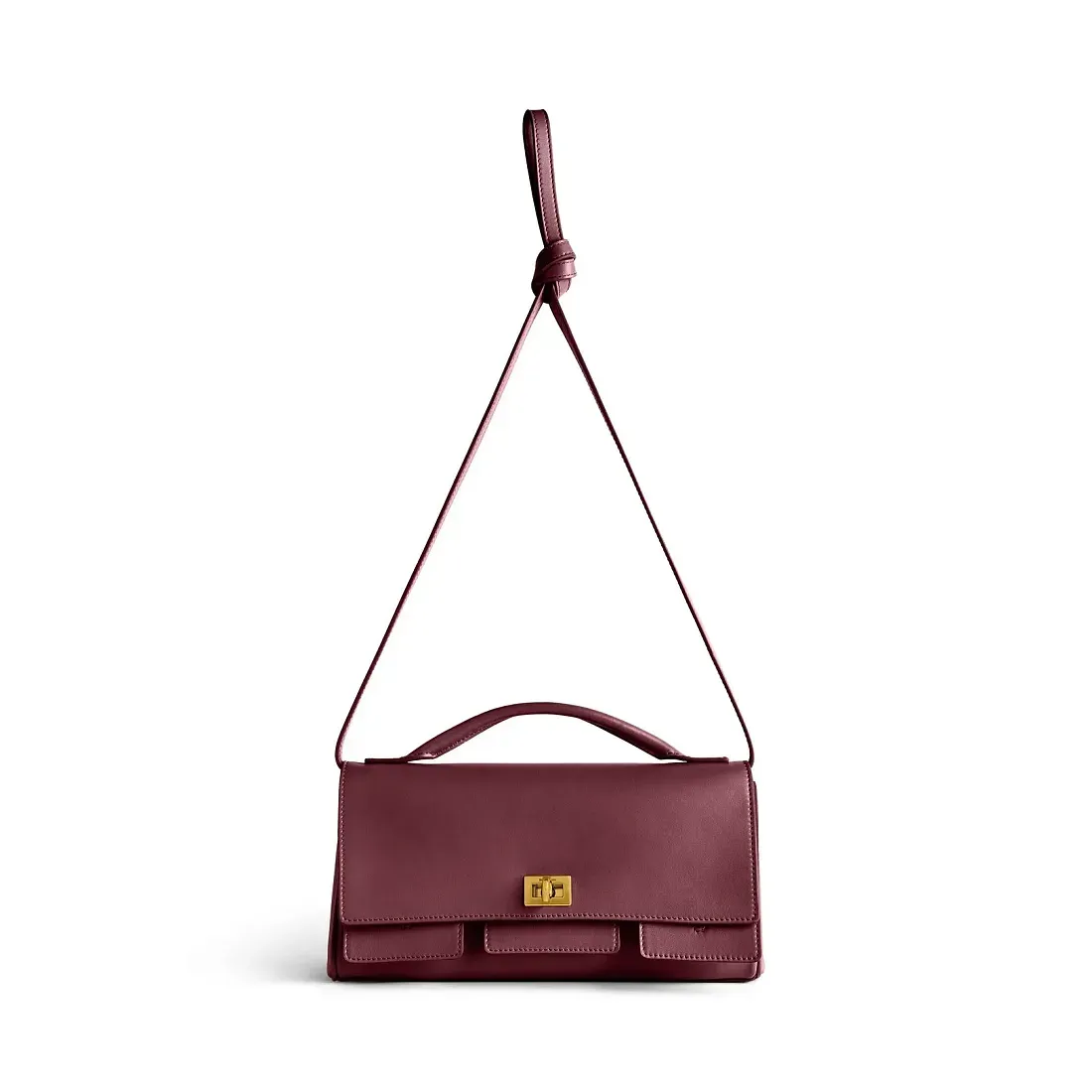 Balenciaga Клатч Bel Air маленького формата Dark Burgundy - фото 5
