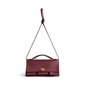 Balenciaga Клатч Bel Air маленького формата Dark Burgundy - фото 5