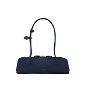 Alaïa Сумка LE TECKEL среднего размера из телячьей кожи нубука Dark Blue - фото 1