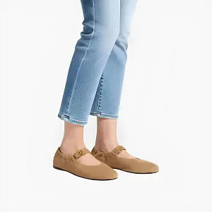 Miu Miu Балетки Ruches suede ballerinas Olive Green - фото 2