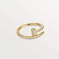 Cartier Кольцо Juste Un Clou маленькая модель с бриллиантовым паве Yellow Gold - фото 1