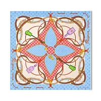 Louis Vuitton Платок-каре Flower And Straps 90 Blue - фото 1