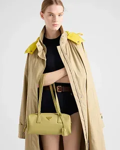 Prada Кожаная сумка среднего размера с верхней ручкой и замком Pistachio Green - фото 2
