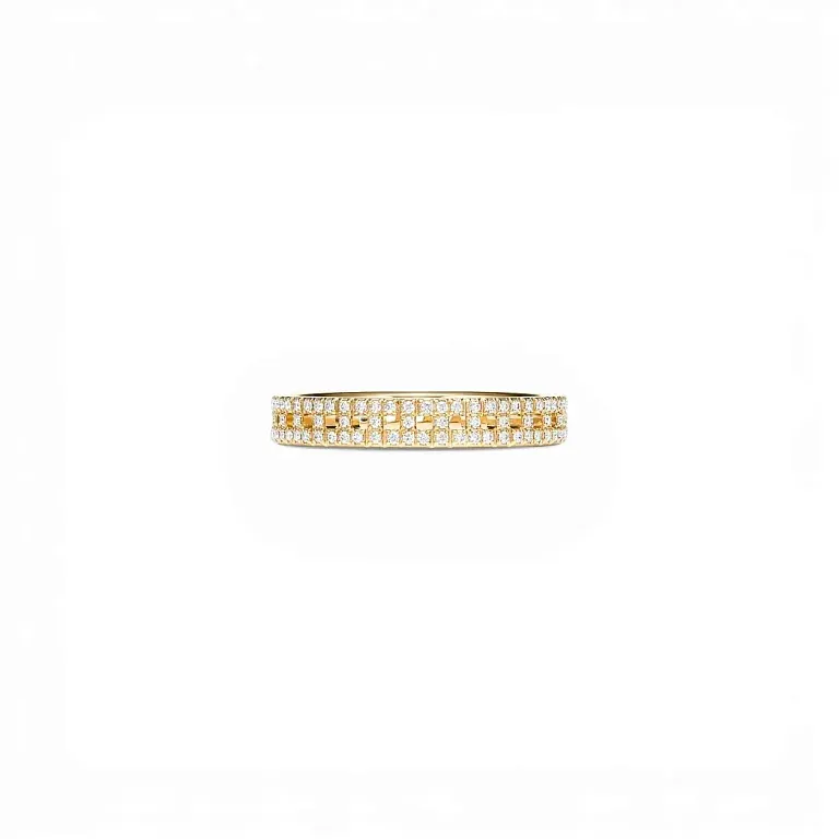 Обручальное кольцо Tiffany T True Narrow Ring in Gold with Pave Diamonds - фото 1