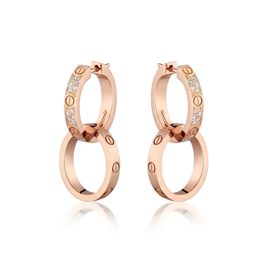 Cartier Серьги Love earrings, multiwear, half-paved Rose Gold - фото 4