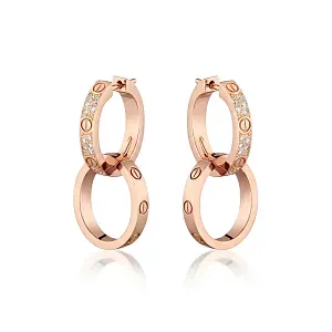 Cartier Серьги Love earrings, multiwear, half-paved Rose Gold - фото 4