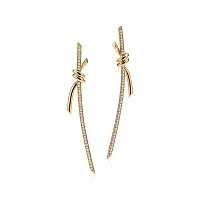 Tiffany & Co. Серьги Knot Drop Earrings with Diamonds Yellow Gold - фото 1