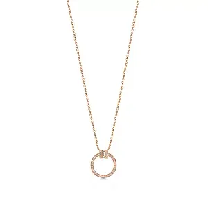 Tiffany & Co. Подвеска T Diamond Pendant a Baguette Diamond Rose Gold - фото 1