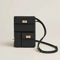 Hermès Сумка Kelly Multipocket To Go Pouch Men Black / Gold - фото 1