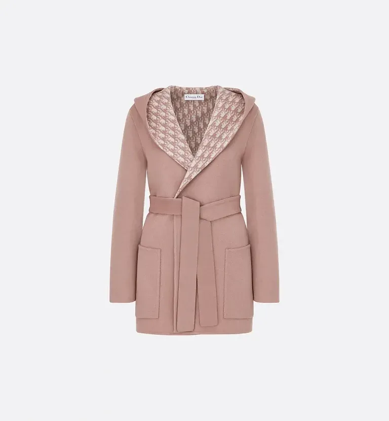 Укороченное шерстяное пальто с капюшоном и поясом Dior - фото 1
