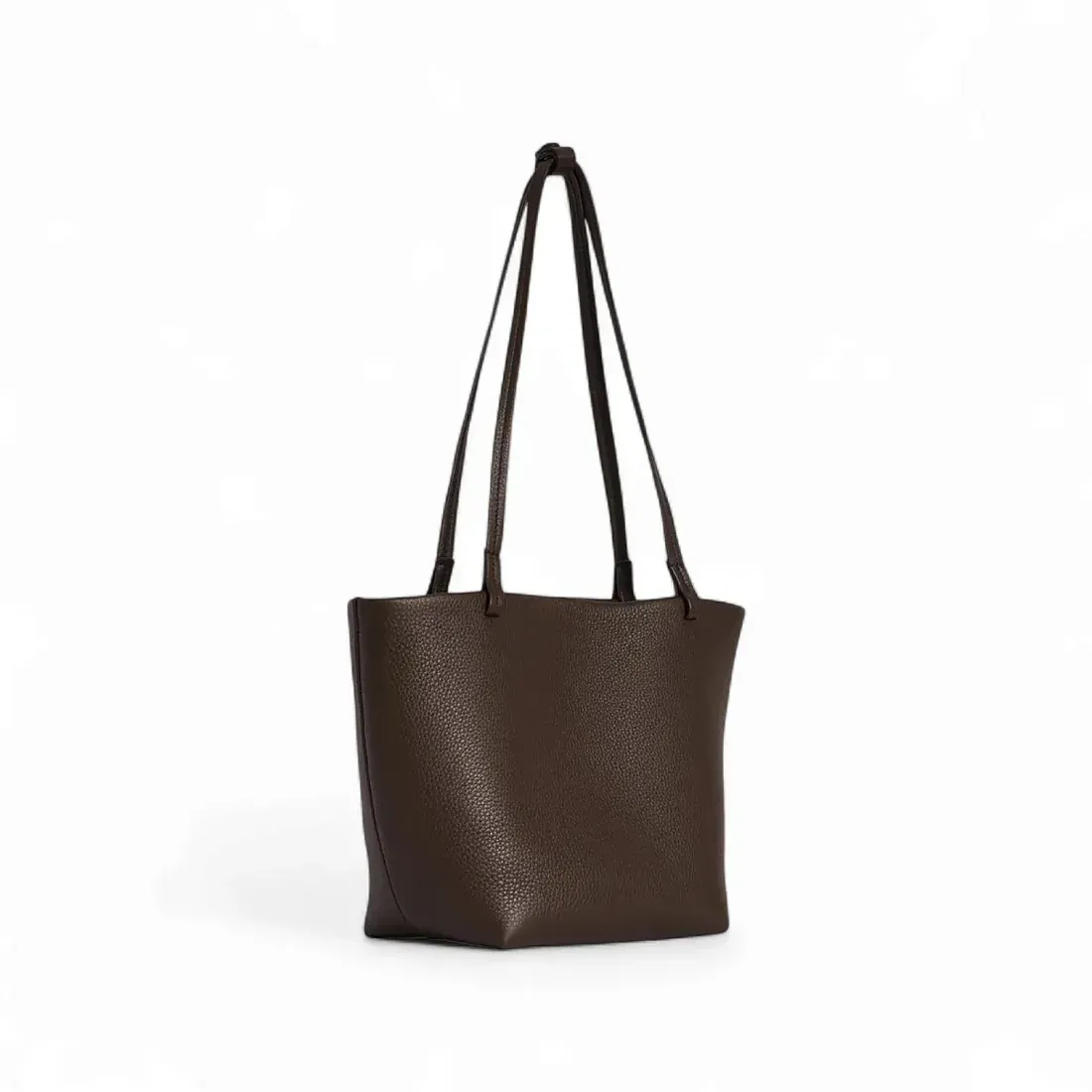 The Row Сумка Medium Park Tote Black из кожи Deep Brown - фото 2