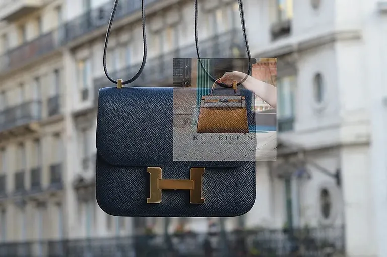 Hermes Constance 18 Blue Indigo Epsom Gold Hardware - фото 1
