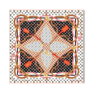 Louis Vuitton Платок-каре Flower And Straps 90 White - фото 1