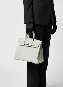Hermès Сумка Birkin 25 Gris Perle Swift Palladium Hardware - фото 2
