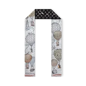 Louis Vuitton Шелковая лента Up And Away Black White - фото 1