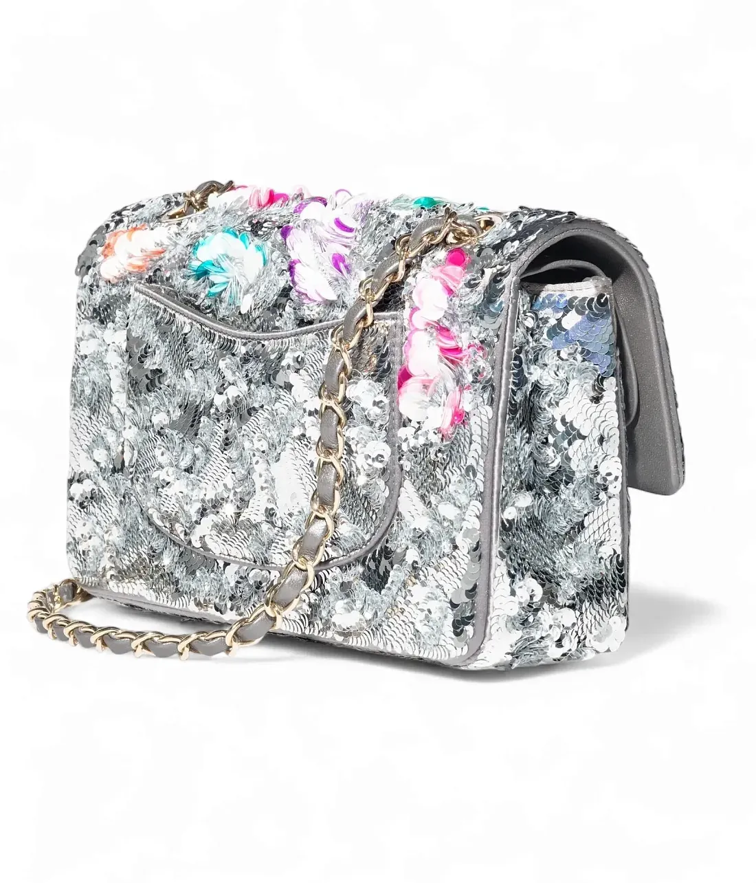 Chanel Классическая сумка 11.12 Silver/Multicolor - фото 3