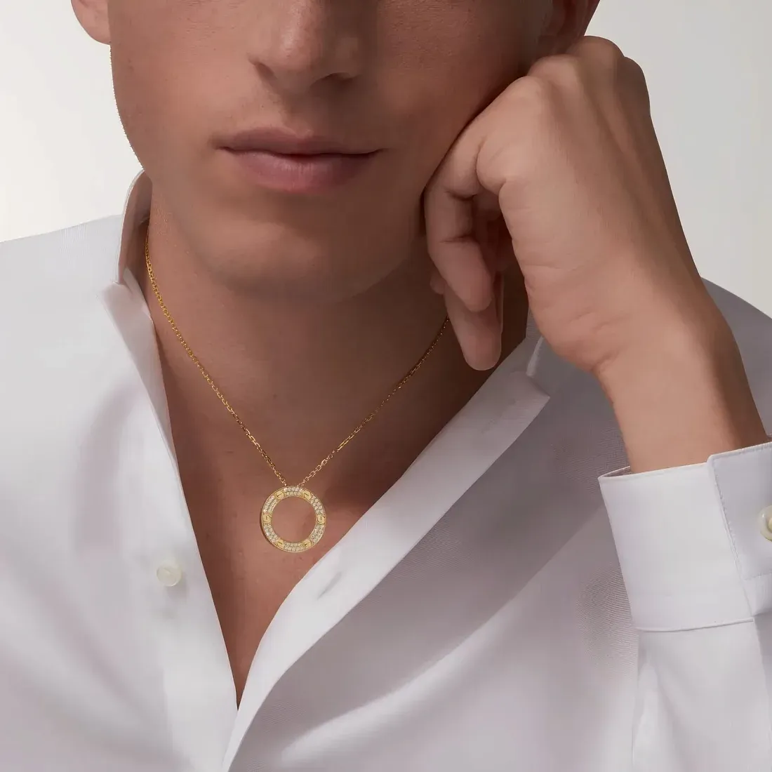 Cartier Колье Love, paved Men Yellow Gold - фото 2