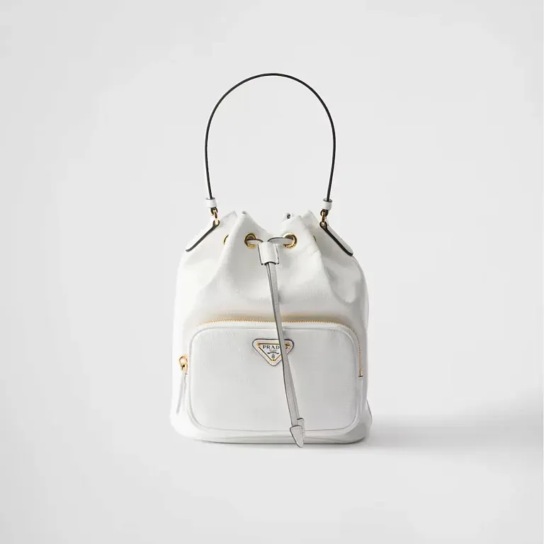 Сумка Duet из лакированной кожи naplak Prada White - фото 1