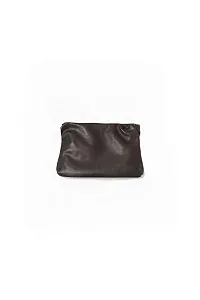 The Row Клатч Large Bourse Clutch Dark Brown из кожи Dark Brown - фото 1