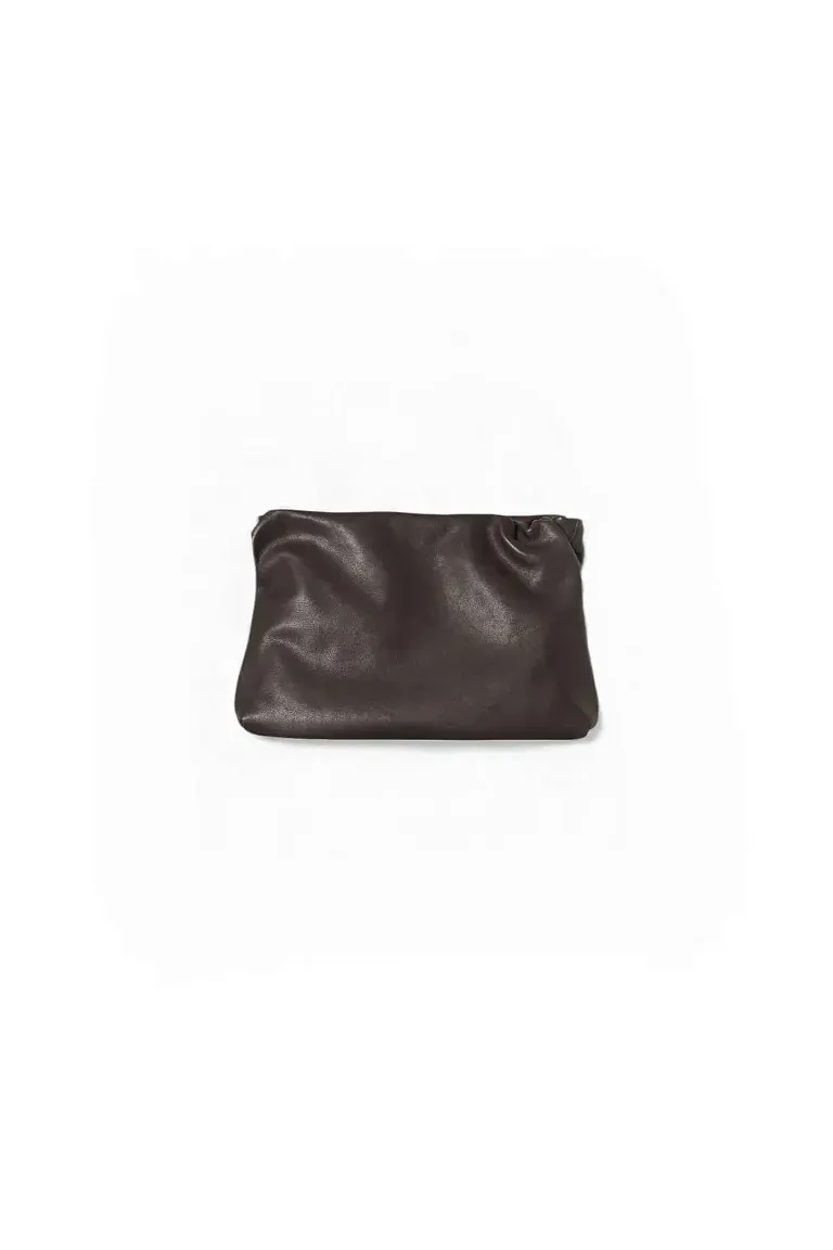 Клатч Large Bourse Clutch Dark Brown из кожи The Row Dark Brown - фото 1