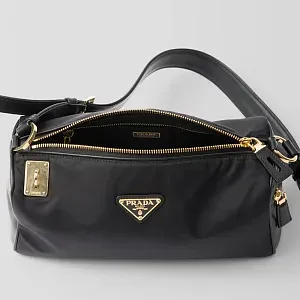 Prada Средняя сумка через плечо из Re-Nylon и кожи с замком - фото 5