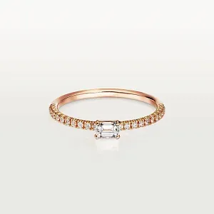 Cartier Кольцо Emerald-Сut Diamond с бриллиантовым паве Etincelle de Rose Gold - фото 1