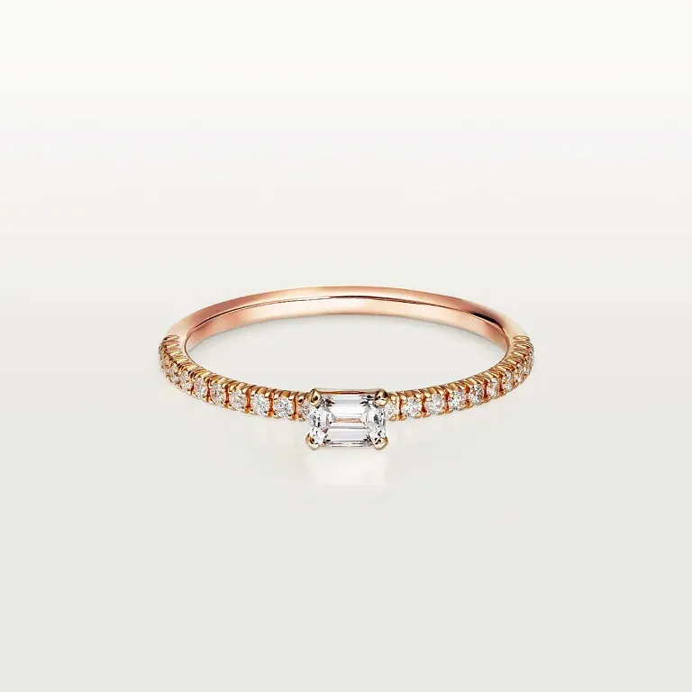 Кольцо Emerald-Сut Diamond с бриллиантовым паве Etincelle de Cartier Rose Gold - фото 1