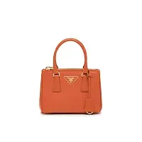 Prada Мини-сумка Galleria из сафьяновой кожи Orange - фото 1