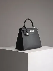 Hermès Cумка Kelly Sellier 28 Black Epsom Palladium Hardware - фото 5
