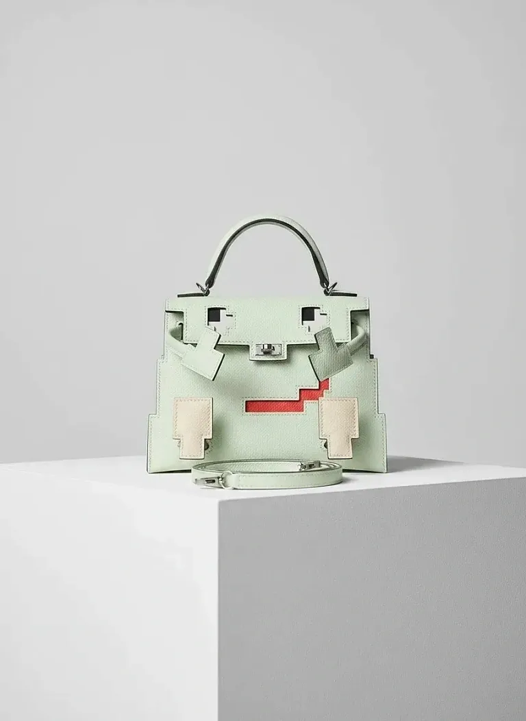Сумка Hermes Kelly Doll Picto Mini Epsom Vert Fizz Nata Rose Texas Vert Jade Palladium Hardware - фото 1