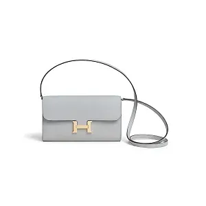 Hermès Мини-сумка Constance To Go Bleu Glacier Gris Pale Epsom Cordage Strap - фото 1