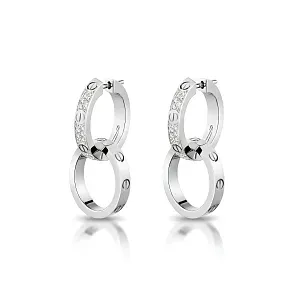 Cartier Серьги Love earrings, multiwear, half-paved White Gold - фото 1