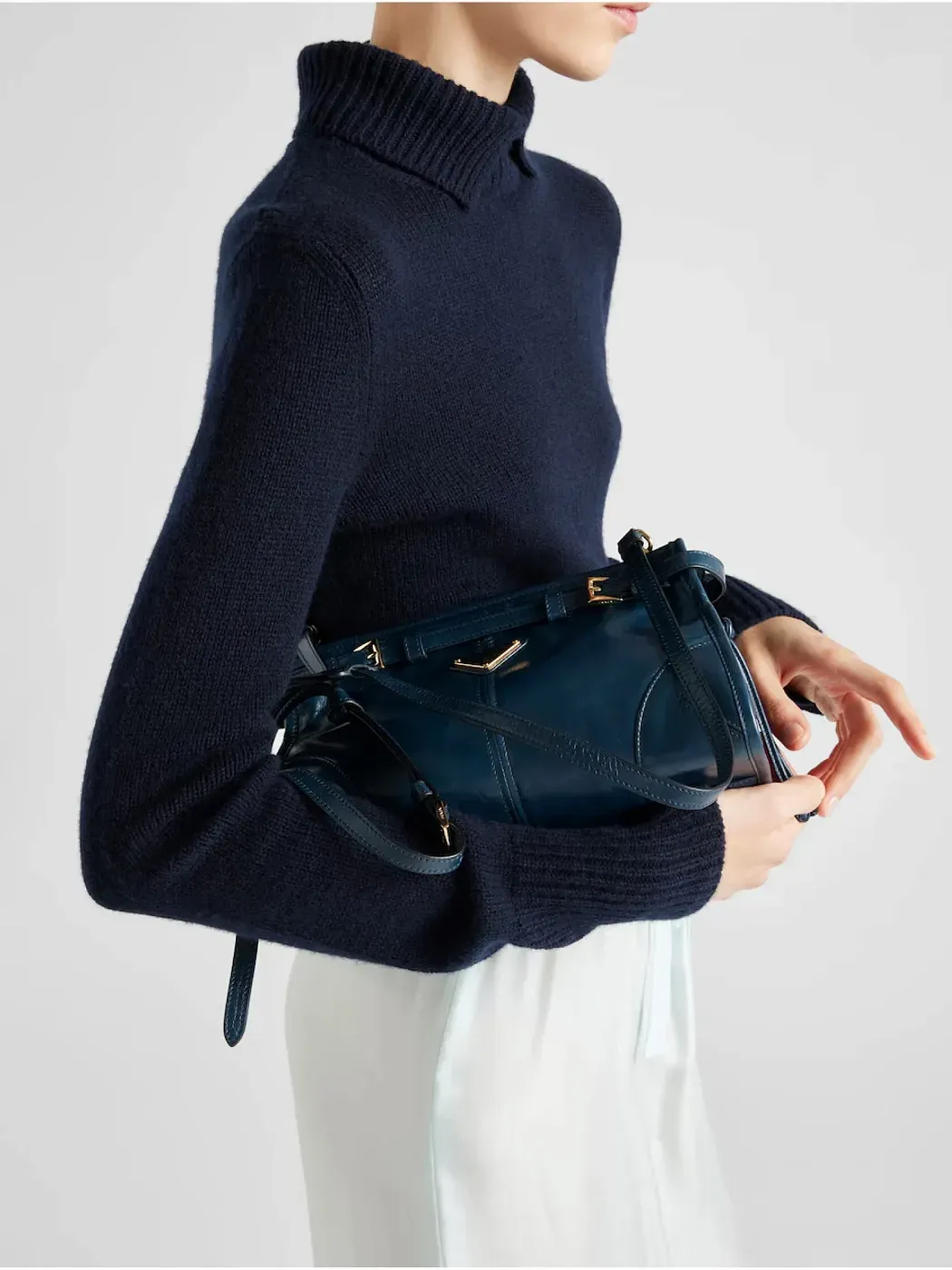 Prada Маленькая кожаная сумка через плечо Denim - фото 7
