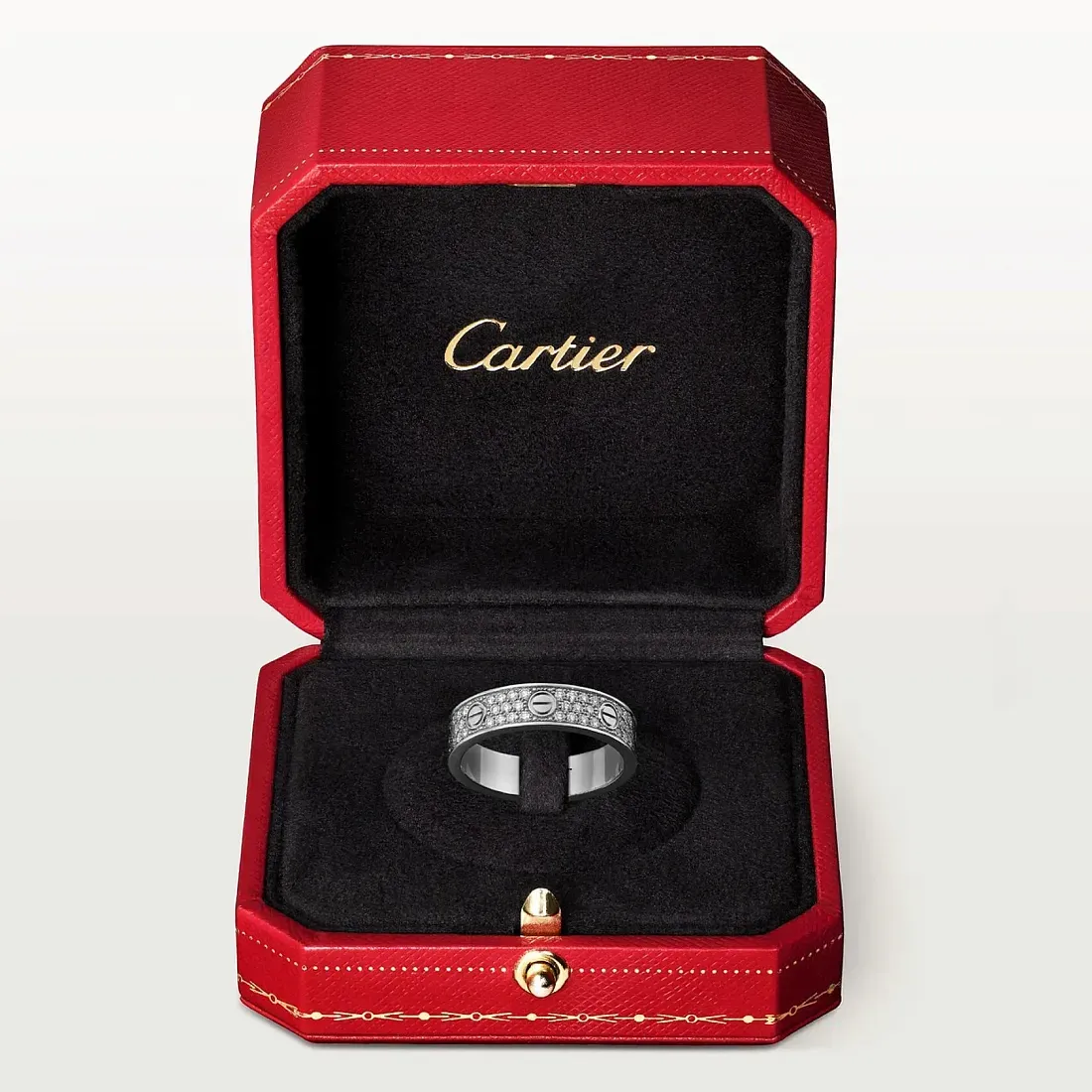 Cartier Обручальное кольцо Love с бриллиантовым паве White Gold - фото 5