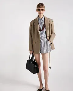 Prada Кожаная сумка-тоут среднего размера Caramel - фото 2