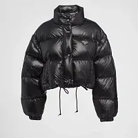 Prada Укороченный пуховик-трансформер из Re-Nylon Black - фото 1