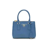 Prada Мини-сумка Galleria из сафьяновой кожи Light Blue - фото 1