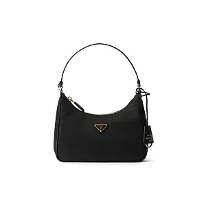 Prada Mини-сумка из Re-Nylon и сафьяновой кожи Re-Edition 2005 Black - фото 1