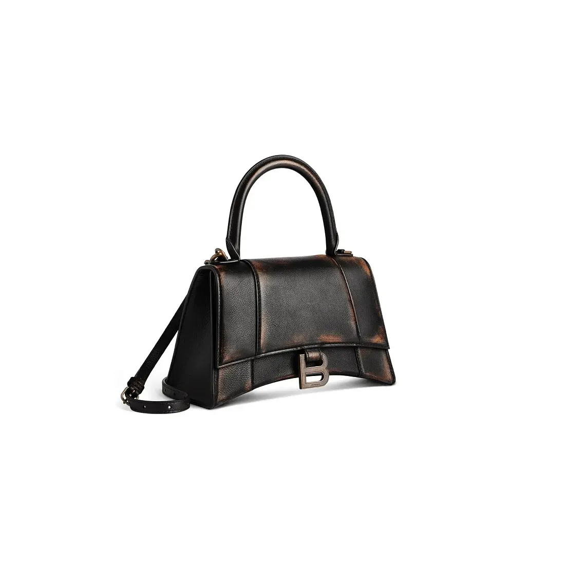 Balenciaga Сумка Hourglass Used Effect in Brown маленького формата - фото 2