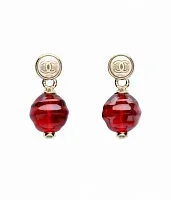 Chanel Серьги-клипсы с подвеской Gold, Pearly White and Red - фото 1