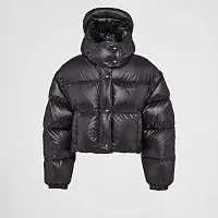 Prada Укороченный пуховик-трансформер из Re-Nylon Black - фото 1