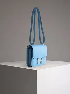 Hermès Сумка Constance 18 Mini Celeste Swift Palladium Hardware - фото 3