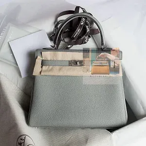 Hermès Kelly 25 Gris Mouette Togo Palladium Hardware - фото 2